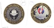 Deutschland - BRD Medaille - teilvergoldet Fussball EM 2016 in Frankreich - Endrundenteilnehmer -