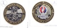 Deutschland - BRD Medaille - teilvergoldet Fussball EM 2016 in Frankreich - Offizielles Maskottchen -
