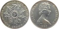 Isle of Man 1 Crown Olympische Spiele 1980 in Lake Placid - verschiedene Wintersportarten -