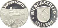 Dillenburg - Niederscheld Silbermedaille Ortansicht von Niederscheld im Dillkreis - Wappen des Ortes - Bergbau -