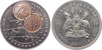 Uganda 1000 Shillings 2 Cent Deutschland vor Landkarte -