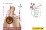 Vatikan Medaille auf Numisbrief 80. Geburtstag von Papst Benedikt XVI. - Medaille auf Numisbrief -