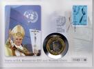 Vatikan Medaille auf Numisbrief Papst Benedikt XVI. - Rede vor den Vereinten Nationen - Skyline von New York -