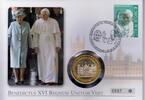 Vatikan Medaille auf Numisbrief Papst Benedikt XVI. - Reise nach Großbritannien - Besuch bei der Queen -
