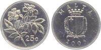 Malta 25 Cents Rose - Blume - Pflanze -
