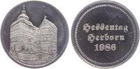Herborn Medaille Hessentag 1986 in Herborn - Marktplatz - Rathaus - Brunnen -