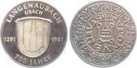 Haiger - Langenaubach / Dillkreis Medaille 700 Jahre Langenaubach / Dillkreis - Ubach - Wappen -