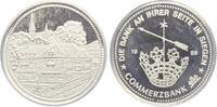 Siegen Medaille Krönchenstadt Siegen - Stadtansicht - Commerzbank - Krone mit Wetterpfeil -