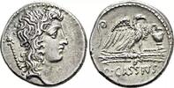 Römische Republik Denar 55 v.Chr Quintus Cassius Longinus (55 v. Chr.) EF