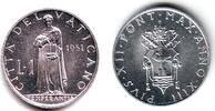 Vatikan 1 Lira Temperantia - Päpstliches Wappen - Papst Pius XII. (1939-1958) -