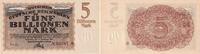 Weimarer Republik 5 Billionen Mark Banknote - Deutsche Reichsbahn - 5 Billionen Mark - 1923 - Karlsruhe - Lit. U -