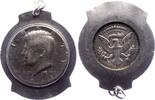 USA 1/2 Dollar - Silber John F. Kennedy - Silbermünze im Anhänger mit Öse -