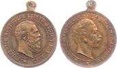 Preussen Medaille Anhänger mit Öse - Kaiser Wilhelm II. - Kaiser Friedrich III. -