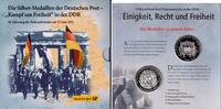 2 Medaillen im Folder ohne Jahr DDR Einigkeit, Recht und Freiheit - Volksaufstand in der DDR - Montagsdemos PP im Folder