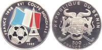 Benin 500 Francs Fußball Weltmeisterschaft 1998 in Frankreich - franz. Flagge - Eiffelturm - Ball -