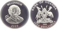 Uganda 1000 Shillings 1999 Millennium 2000 - Albert Einstein - Physik - Nobelpreis PP - in Kapsel