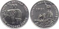 Eritrea 100 Cents Afrikansicher Elefant -