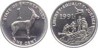 Eritrea 1 Cent Gazelle - Tiere -