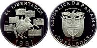 Panama 20 Balboas Simon Bolivar zu Pferde unter sechs Flaggen -