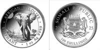 Somalia 100 Shiling Elefant - 1 Silberunze -
