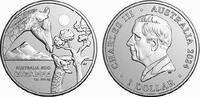Australien 1 Dollar Giraffe mit Jungtier -