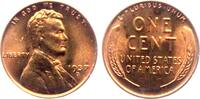 USA 1937 1 Cent - Lincoln Wheat f.st - fleckig