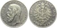 Baden 5 Mark Friedrich I. von Baden (1852-1907) mit offenem A -