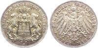 Hamburg - Kaiserreich 3 Mark Stadtwappen - großer Adler -
