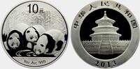 China 10 Yuan Drei Pandas - 1 Silberunze -