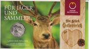 Österreich 5 Euro im Folder Ein Stück Österreich - Für Jäger und Sammler - Land der Wälder -