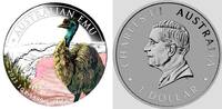 Australien 1 Dollar farbig Emu in Farbe -