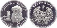 Deutschland - BRD Silbermedaille Erfinder Johannes Gutenberg - Buchdruck - Aus der Serie Die größten Deutschen -