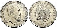 Württemberg - Kaiserreich 2 Mark 1876 F König Karl von Württemberg (1864-1891) EF