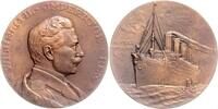 Bronzemedaille 1913 Deutsches Kaiserreich Jungfernfahrt des Turbinenschnell-Dampfers IMPERATOR vz