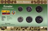 Ecuador KMS - 85,51 Sucres Kursmünzensatz Ecuador - 1988 - 1991 - 1 Cent. bis 50 Sucres - 6 Werte -
