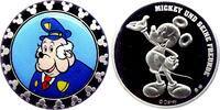 Medaille 1998  Mickey und seine Freunde - Kommissar Hunter - Disney PP - farbig in Kapsel