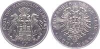 Hamburg - Kaiserreich 5 Mark Stadtwappen - kleiner Adler -