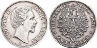 2 Mark 1876 J Bayern - Kaiserreich König Ludwig II. von Bayern (1864-1886) vz/st
