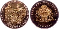 Hamburg Medaille 800 Jahre Hafen und Hamburg - Kogge - Segelschiff - Speicher -