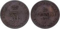 Mecklenburg-Schwerin 2 Pfennig Friedrich Franz II. 1842-1883. -