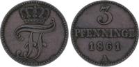 Mecklenburg-Schwerin 3 Pfennig Friedrich Franz II. 1842-1883. -
