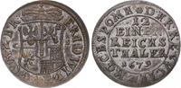 Brandenburg-Preußen 1/12 Taler 1679 CS Friedrich Wilhelm 1640-1688. Gut ausgeprägt. Hübsche Patina. UNC.
