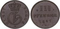 Mecklenburg-Strelitz 3 Pfennig Georg 1816-1860. -