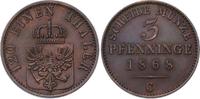 Brandenburg-Preußen 3 Pfennig Wilhelm I. 1861-1888. -