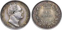 Großbritannien 6 Pence 1837 William IV. 1830-1837. Herrliche Patina. CH UNC
