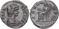 Kaiserzeit Denar Iulia Domna gest. 217. Hübsche Patina. Scharfes Portrait. EF