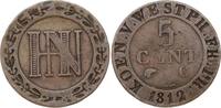 Westfalen, Königreich 5 Centimes Hieronymus Napoleon 1807-1813. -