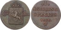 Norwegen Skilling 1820 Carl XIV. Johann 1818-1844. Winz. Schrötlingsfehler, fast vorzüglich