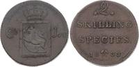 Norwegen 2 Skilling 1833 Carl XIV. Johann 1818-1844. Winz. Randfehler, fast vorzüglich