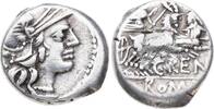 Republik Denar C. Renius 138 v. Chr.. Knapper dicker Schrötling, VF